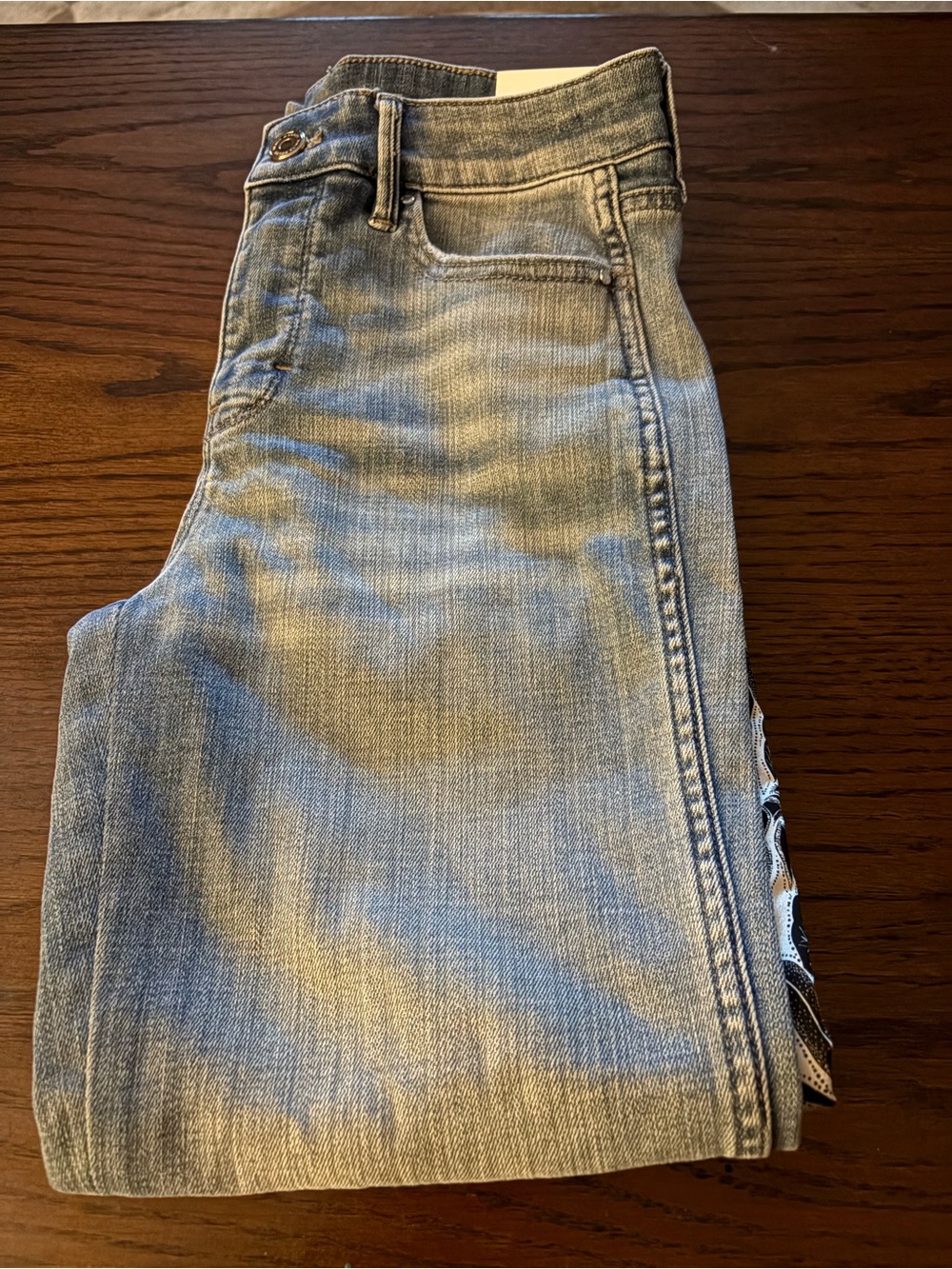 NWT White House Black Marker Light Wash Denim Jeans - Side Accent Pattern ($200)